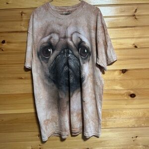 The Mountain Pug Face Dog T-Shirt - Tan 2011 XL